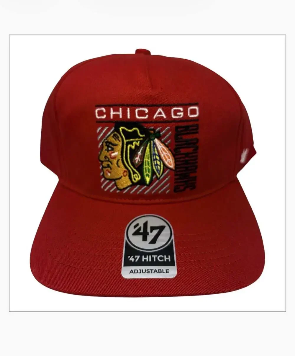 Chicago Blackhawks 47 Brand Red Reflex Hitch Snapback Hat Cap OSFA